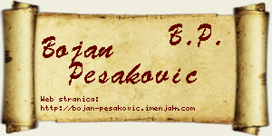 Bojan Pešaković vizit kartica
